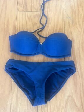 Isola Navy Bikini Top and Bottom Set with Gold Clasp